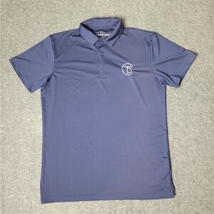 Mizzen+Main Golf Polo Shirt Mens Size M Navy Blue Performance Stretch